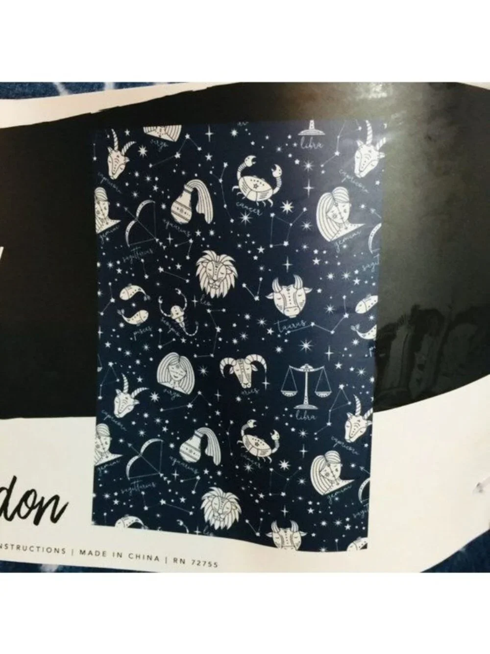 Zodiac Signs Blue Luxe Plush Throw 50
